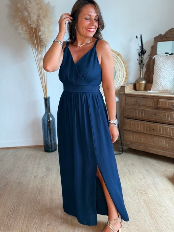 Robe longue bleu marine  - Modèle Isie
