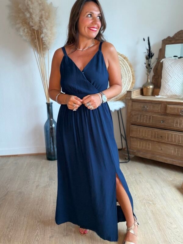 Robe longue bleu marine  - Modèle Isie