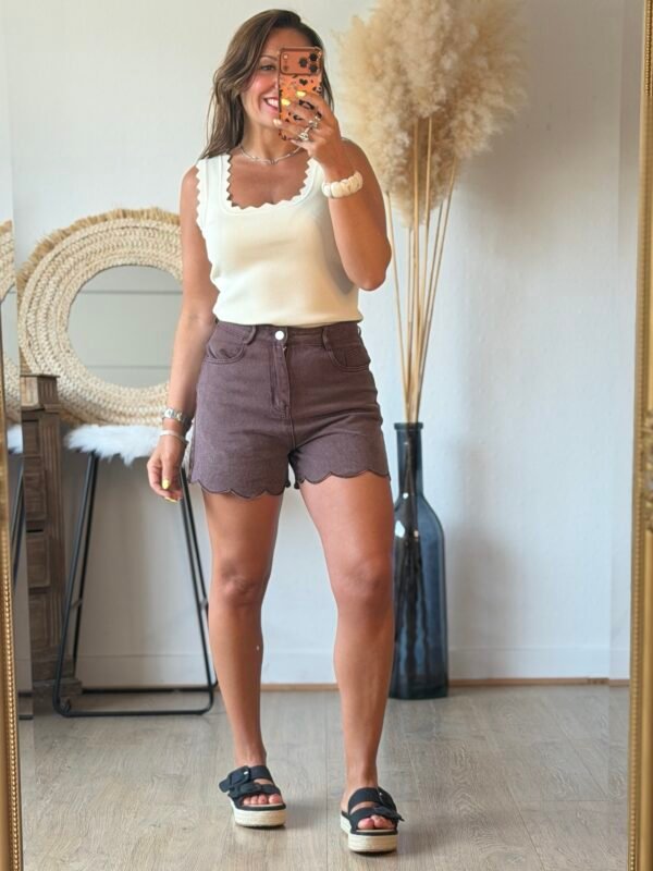 Top en maille beige  - Modèle Charlotte