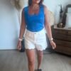 Top en maille bleu royal - Modèle Charlotte