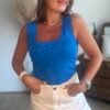 Top en maille bleu royal - Modèle Charlotte