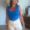 Top en maille bleu royal - Modèle Charlotte