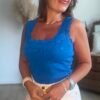 Top en maille bleu royal - Modèle Charlotte