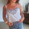 Top à rayures bleu - Modèle Aria