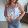 Top à rayures bleu - Modèle Aria