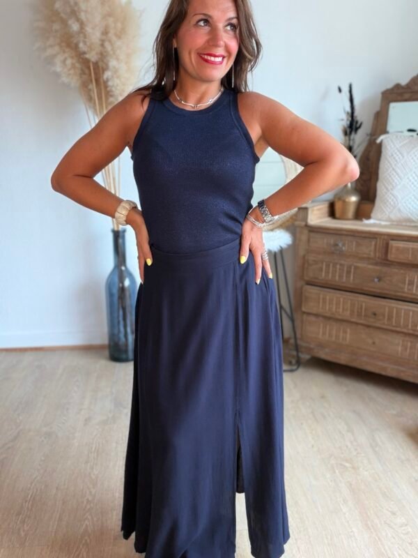 Top bleu marine pailleté - Modèle Paola