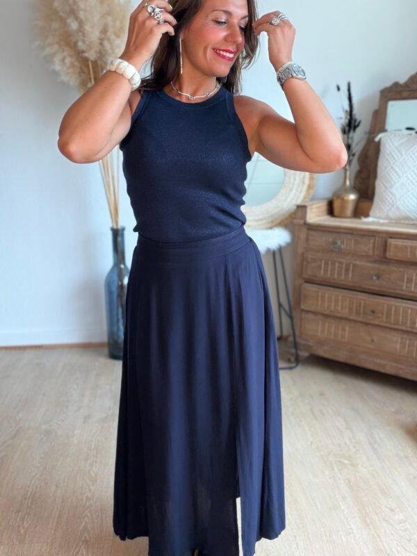 Top bleu marine pailleté - Modèle Paola