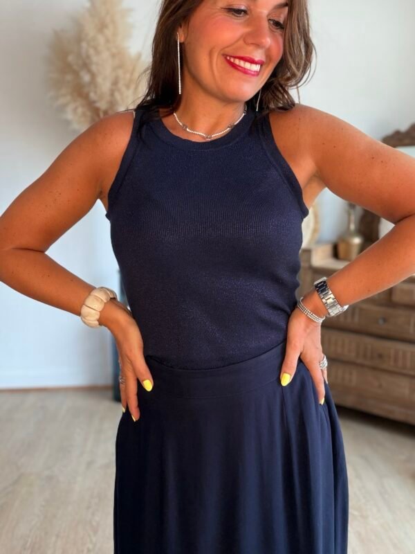 Top bleu marine pailleté - Modèle Paola