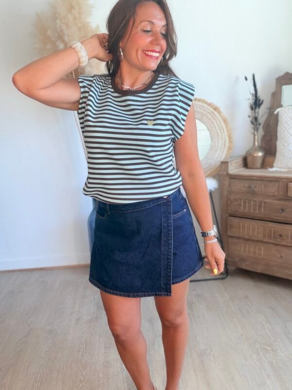 img_6354-3 Top a rayures bleu marron - Modèle Lucile