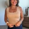Top en maille taupe - Modèle Charlotte