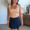 Top en maille taupe - Modèle Charlotte
