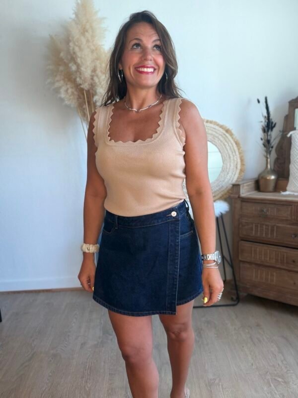 Top en maille taupe - Modèle Charlotte