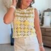 Top brodé jaune - Modèle Nalia