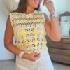 Top brodé jaune - Modèle Nalia