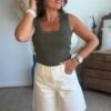 img_6493 Top en maille kaki - Modèle Charlotte