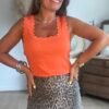 TOP EN MAILLE ORANGE Top en maille orange - Modèle Charlotte