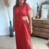 ROBE AVEC FENTE BRIQUE Robe longue Terracota - Modèle Palma
