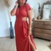 ROBE LONGUE ASYMETRIQUE BRIQUE Robe longue Terracota - Modèle Palma