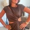 Robe longue chocolat - Modèle Palma