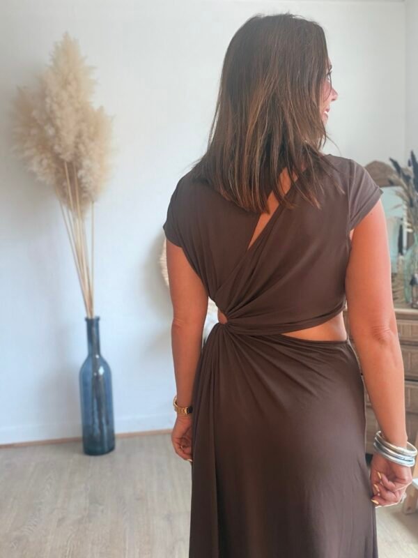 Robe longue chocolat - Modèle Palma