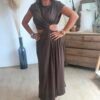 Robe longue chocolat - Modèle Palma