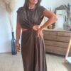 Robe longue chocolat - Modèle Palma