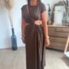 Robe longue chocolat - Modèle Palma