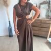 Robe longue chocolat - Modèle Palma
