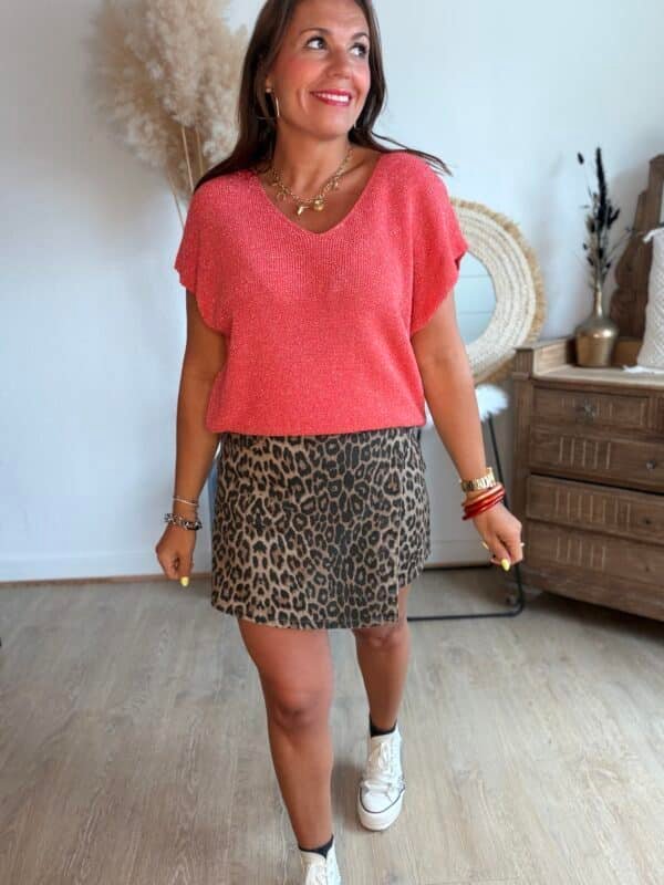 Top pailletté Corail - Modèle Églantine