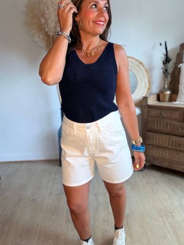 Short en jean blanc - Modèle Valmy