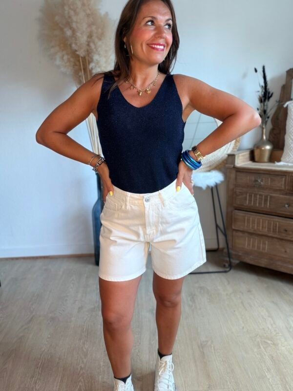 Short en jean blanc - Modèle Valmy