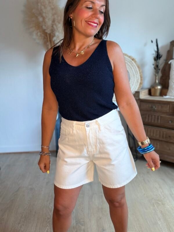 Short en jean blanc - Modèle Valmy
