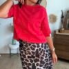 Pull manches 3/4 rouge - Modèle Billie