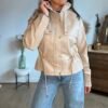 Veste similicuir beige  - Modèle Laura