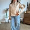 Veste similicuir beige  - Modèle Laura