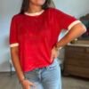 img_0137 T shirt rouge maille fine - Modèle Carla