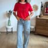 img_0142 T shirt rouge maille fine - Modèle Carla