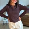 Pull fin chocolat - Modèle Taylor