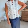 Blouse dentelle blanche asiatique - Modèle Line
