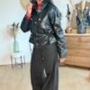 Veste similicuir noir - Modèle Laura