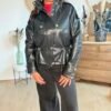 Veste similicuir noir - Modèle Laura