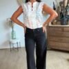 Blouse dentelle blanche asiatique - Modèle Line