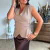 Top sans manches taupe - Modèle Oliver
