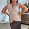 Top sans manches taupe - Modèle Oliver