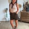 Top sans manches taupe - Modèle Ricky