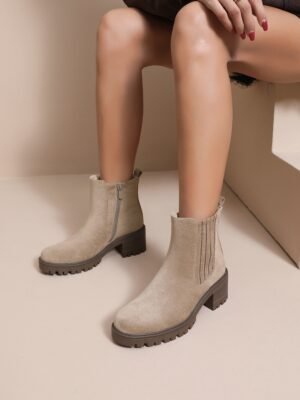 Bottines taupe  - Modèle Cathy