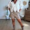 Blouse crop dentelle blanc - Modèle Lana