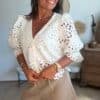 Blouse crop dentelle blanc - Modèle Lana