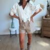 Short de tailleur taupe - Modèle Simon