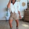 Short de tailleur taupe - Modèle Simon